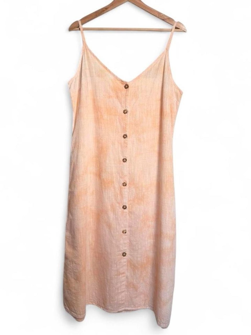Lightweight 100% Cotton Button Up Midi Sundress Roxy Wild Ties Size XL